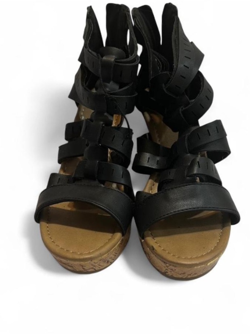 Black Strappy Wedge Sandals - Women - Picture 7 of 7